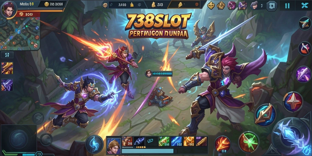 Tangkapan layar menunjukkan pertempuran intens dalam 738SLOT.
