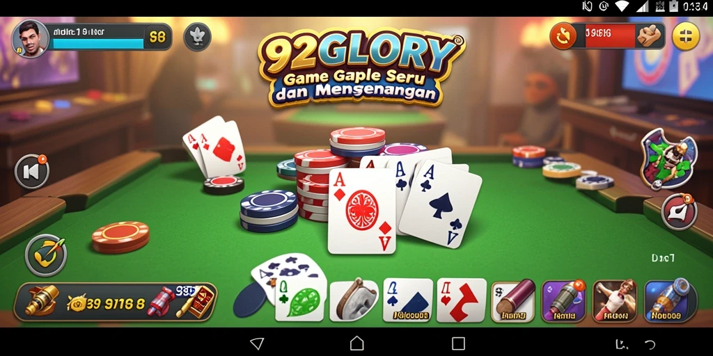 Gameplay seru Gaple dengan teman-teman di 92GLORY.