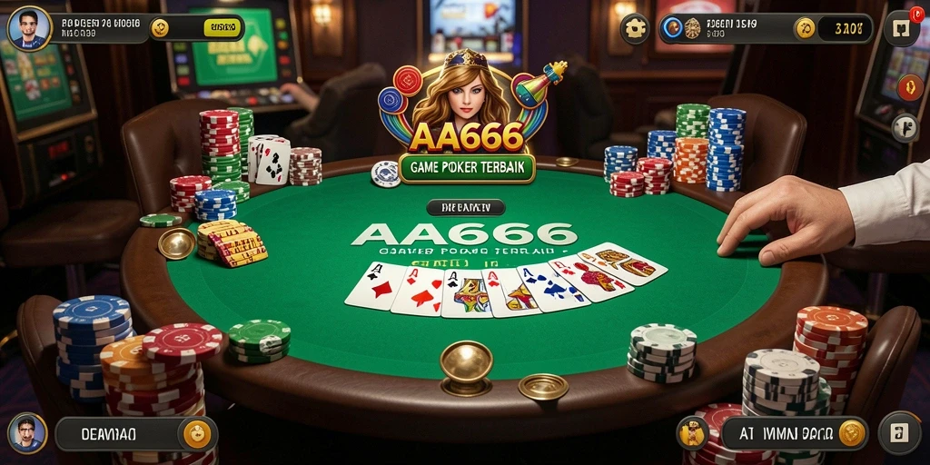 Screenshot gameplay AA666 yang menampilkan suasana poker yang seru.