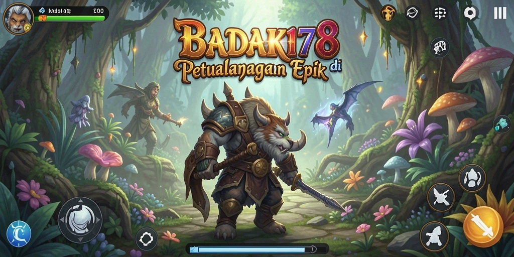 Screenshot menunjukkan gameplay petualangan yang mendebarkan di BADAK178.