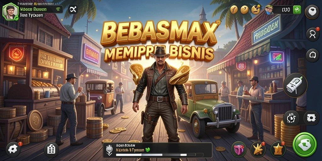 Tampilan gameplay <strong>BEBASMAX</strong> yang menampilkan pengelolaan bisnis yang seru.