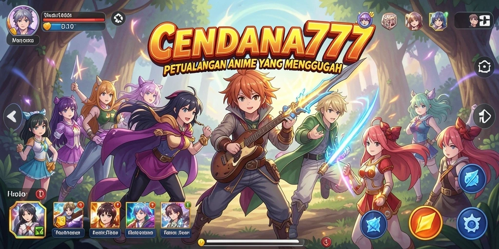 Screenshot gameplay CENDANA777 menampilkan aksi karakter anime yang menarik.