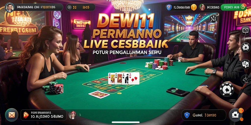 Tampilan menarik dari gameplay Live Casino DEWI11 dengan dealer profesional.