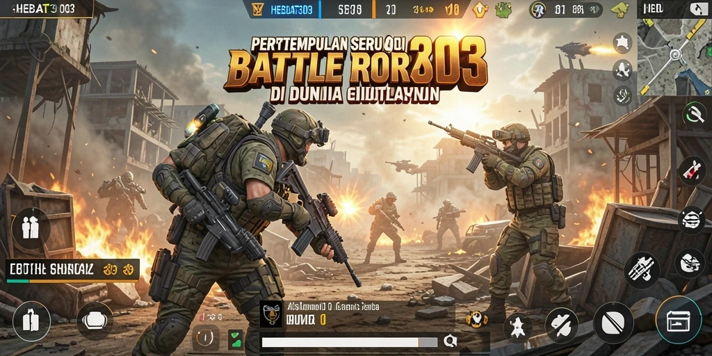 Tampilan gameplay HEBAT303 dengan aksi pertempuran Battle Royale yang mendebarkan.
