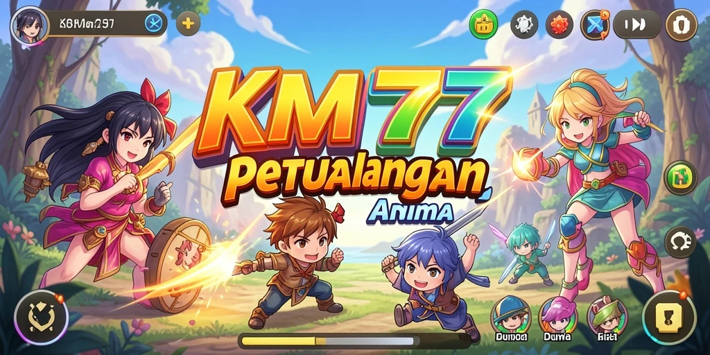 Screenshot menampilkan aksi seru dalam gameplay Anime KM777.
