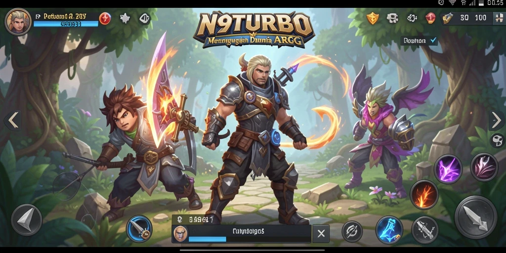 Tampilan gameplay ARPG yang seru dan dinamis di N9TURBO.
