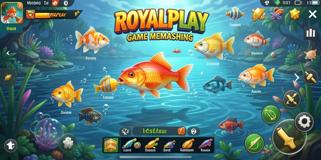 Tampilan gameplay memukau dari ROYALPLAY saat menangkap ikan.