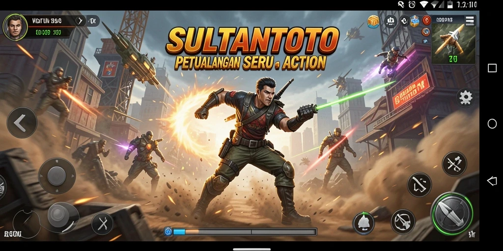 Tampilan seru dari gameplay aksi SULTANTOTO yang mendebarkan.