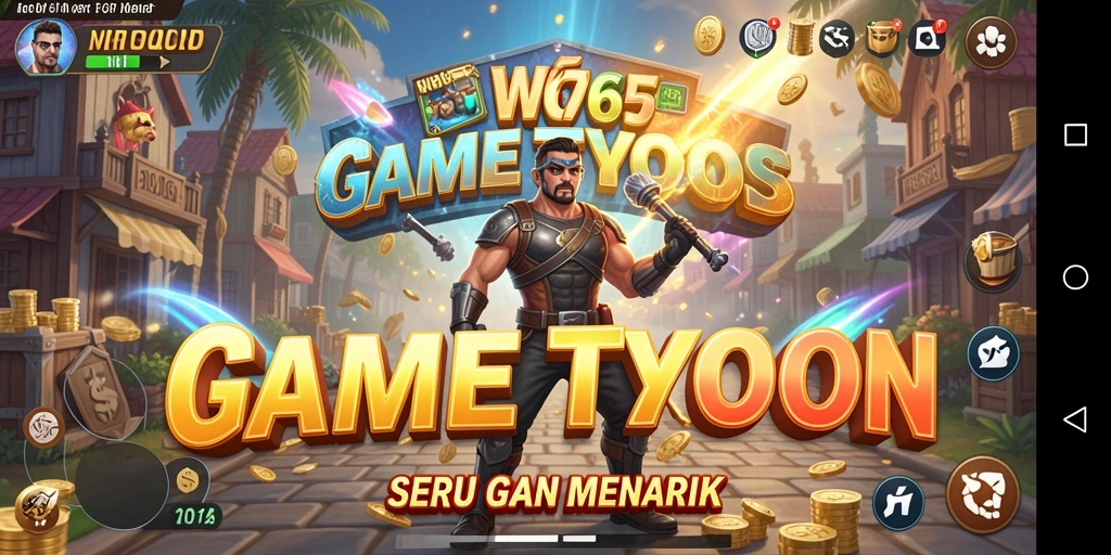 Screenshot W67 menunjukkan serunya gameplay Tycoon yang interaktif.